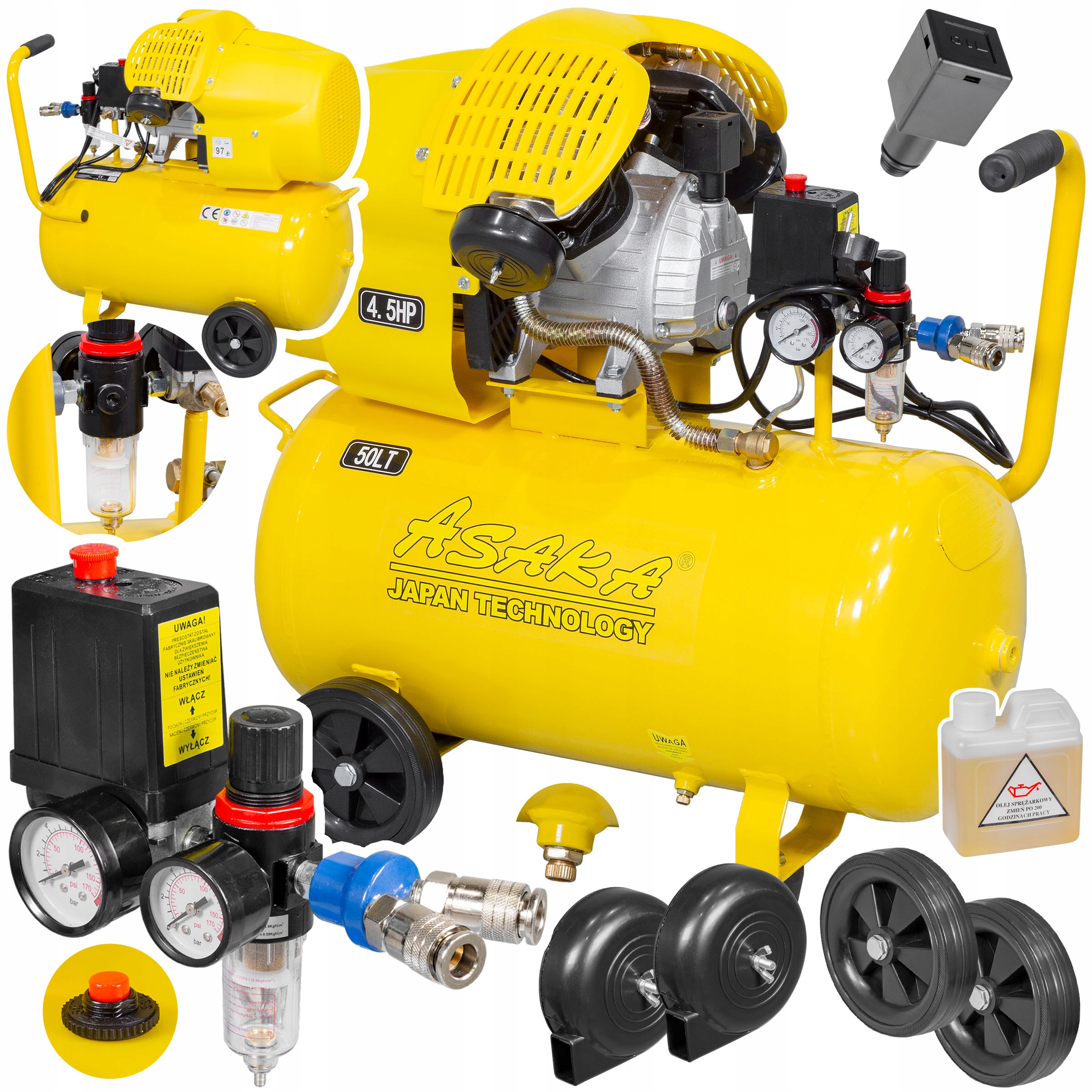 Olejový kompresor Asaka ASC50V 50 l 8 bar